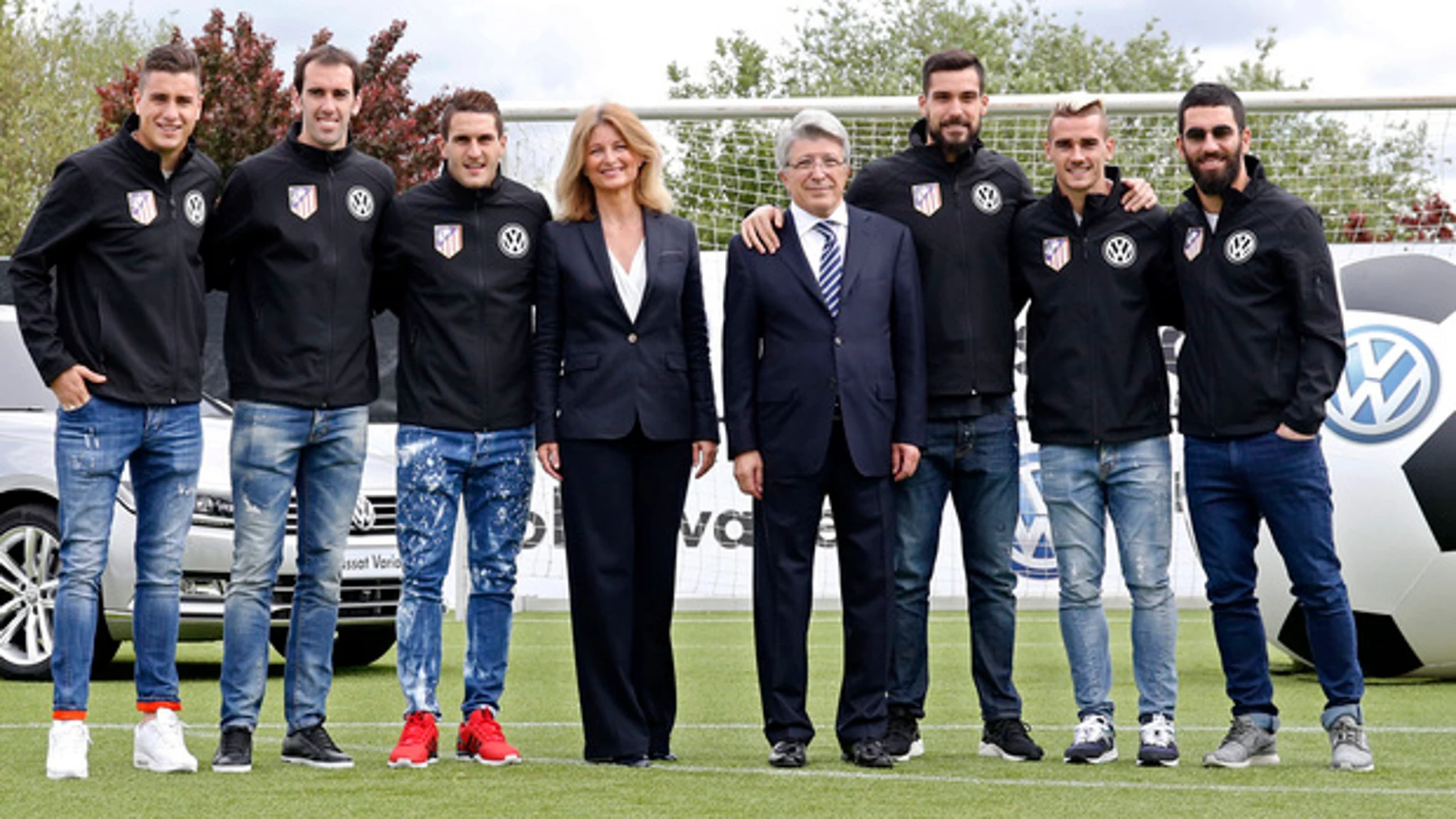 El Atlético protagonizó hoy una exhibición de su patrocinio con Volkswagen