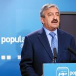 El diputado nacional del Partido Popular por Murcia, Andrés Ayala ayer en la sede regional de la formación