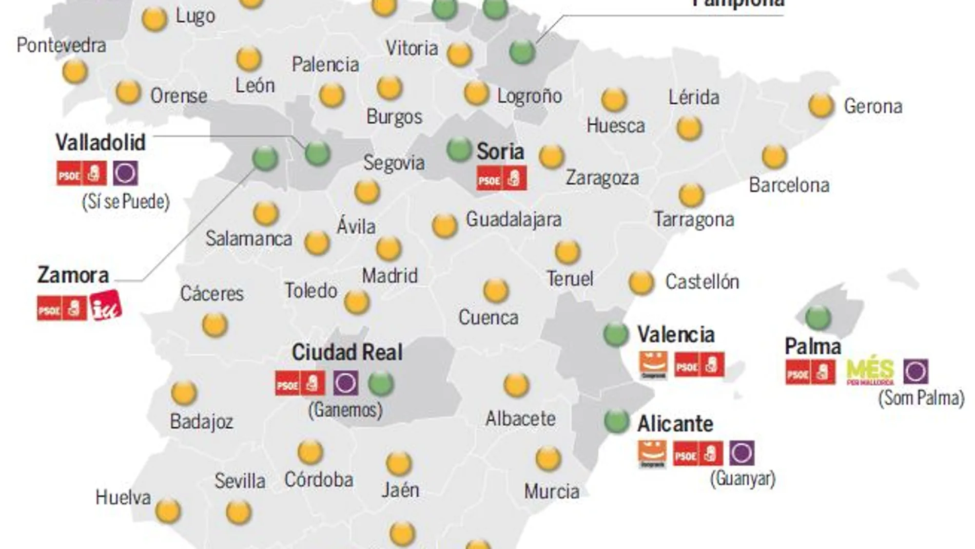 La España inestable: sólo una de cada cuatro capitales ha cerrado un pacto
