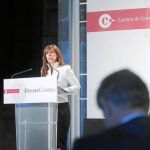 La presidenta del PP catalán, Alícia Sánchez-Camacho, participó en el ciclo de conferencias de la Cámara de Comercio de Barcelona