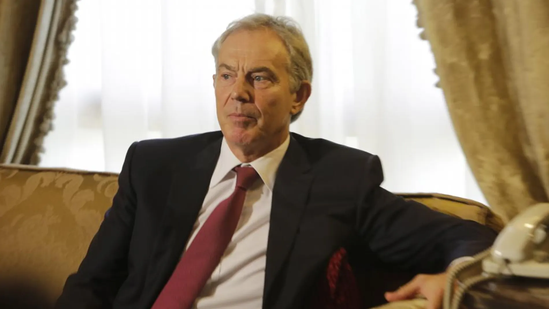 Imagen de archivo de Tony Blair en agosto de 2014, en El Cairo, durante una entrevista con el ministro de Exteriores de Egipto