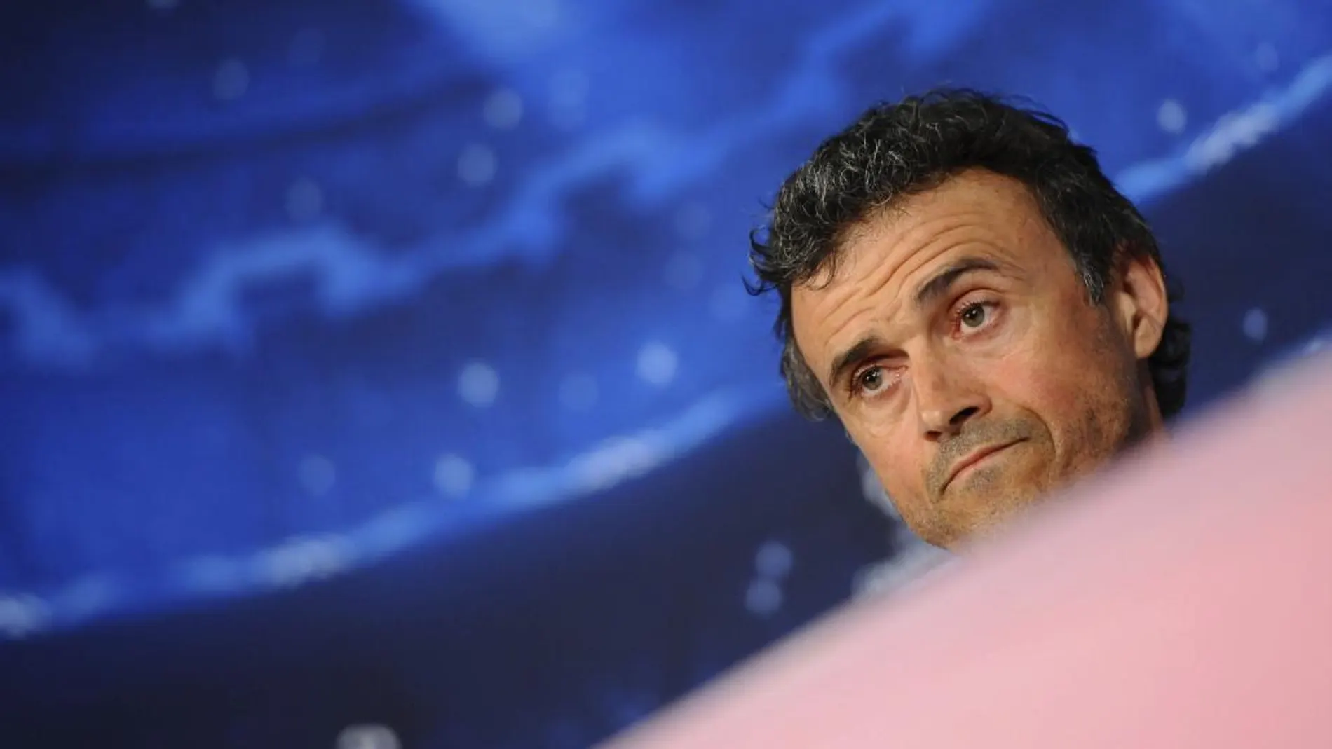 El entrenador del FC Barcelona, Luis Enrique Martínez, ofrece una rueda de prensa en Múnich