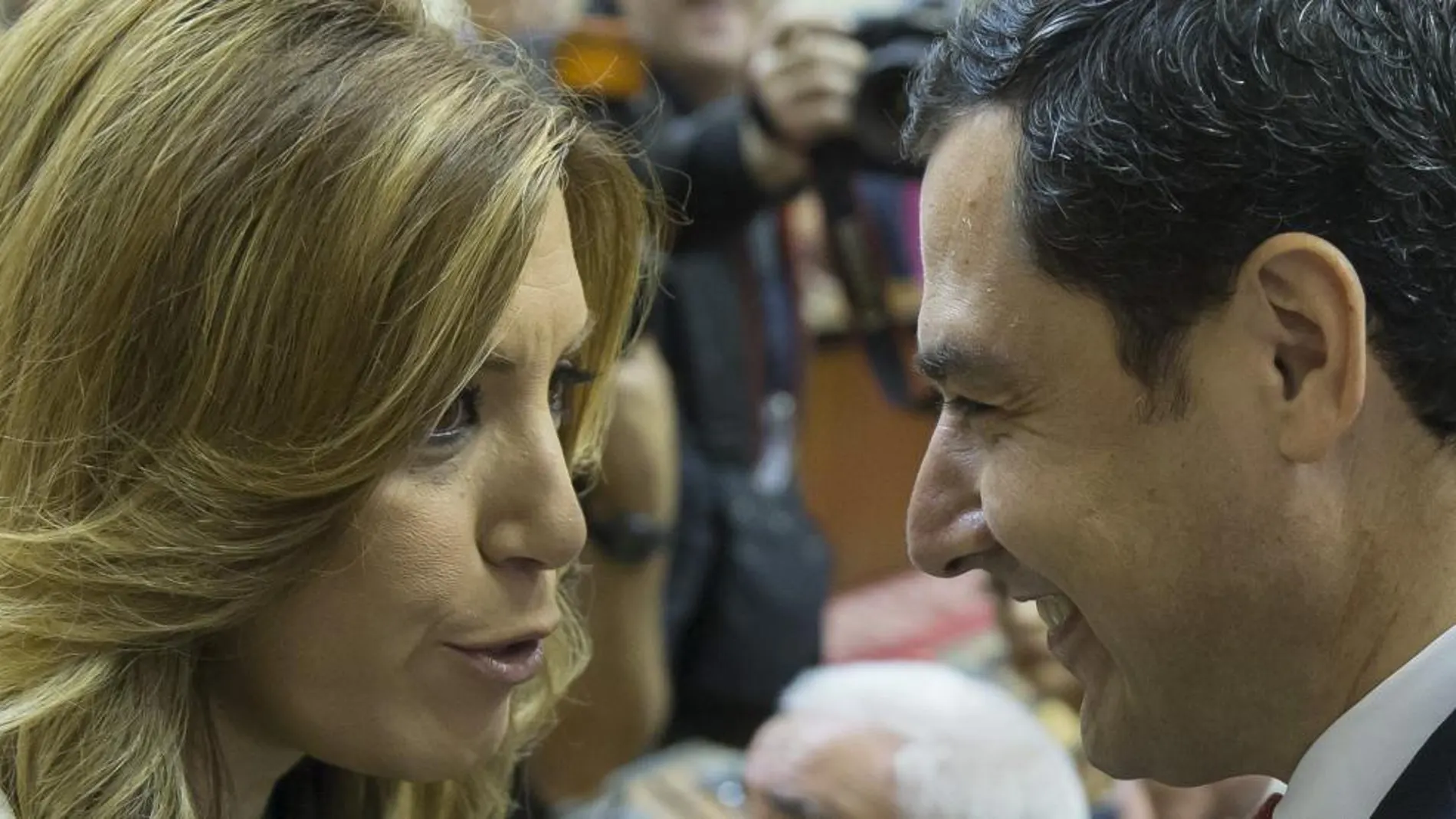 Susana Díaz, y el líder del PP-A, Juanma Moreno.
