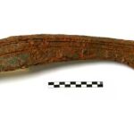 Una falcata ibérica encontrada en Poble Nou de Villajoyosa. (Archivo)