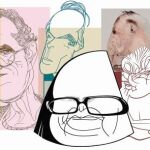 De izda. a dcha.: Pérez-Reverte, Bolaño, Amis, Gimferrer, Murakami, Marsé y Roth