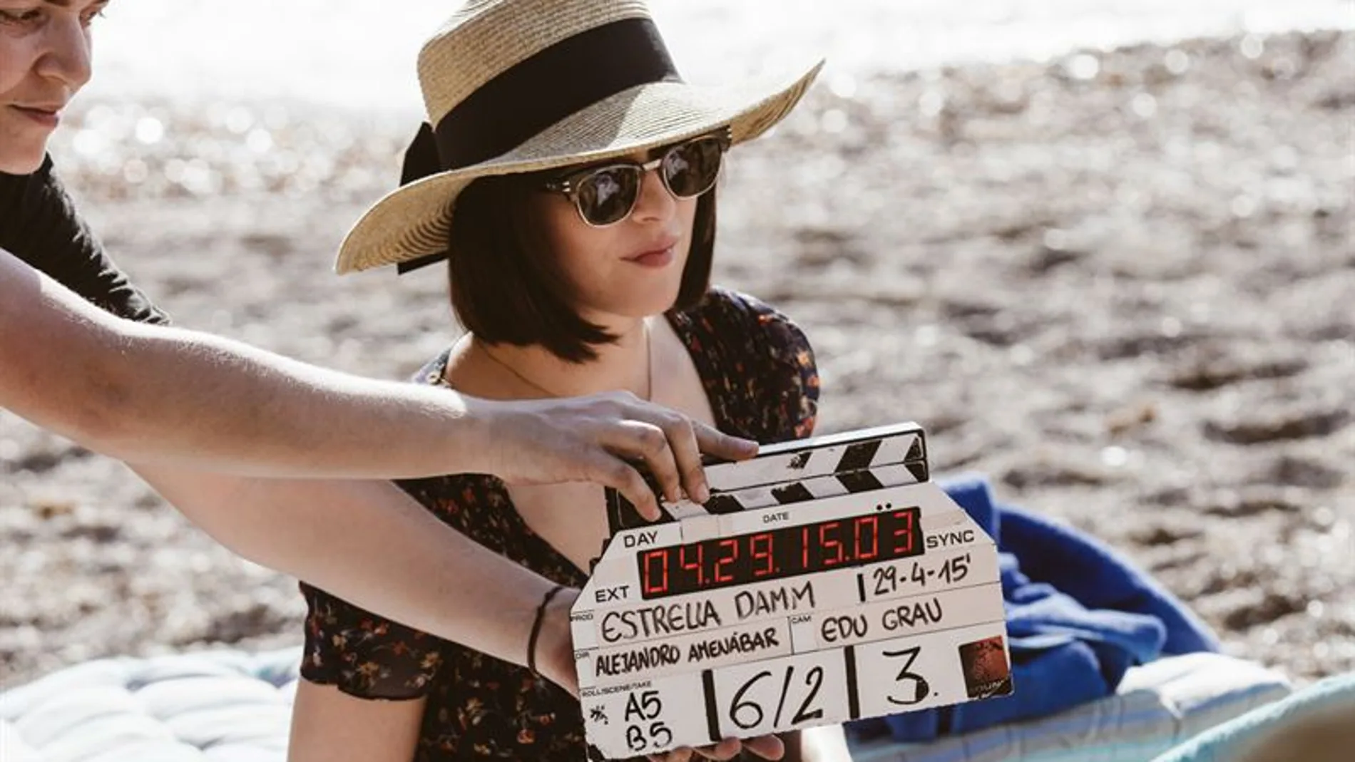 La actriz durante el rodaje del videoclip en Ibiza