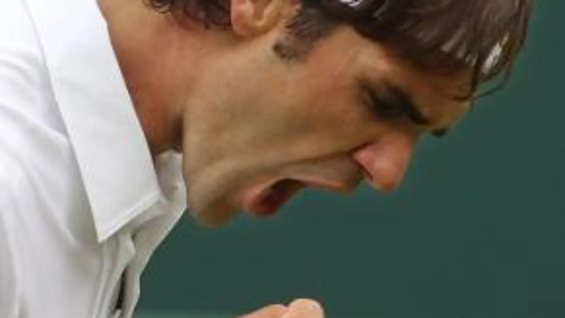 Federer celebró así su victoria ante el colombiano Falla
