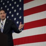 El candidato republicano a la presidencia de Estados Unidos, Marco Rubio, en un acto en New Hampshire.