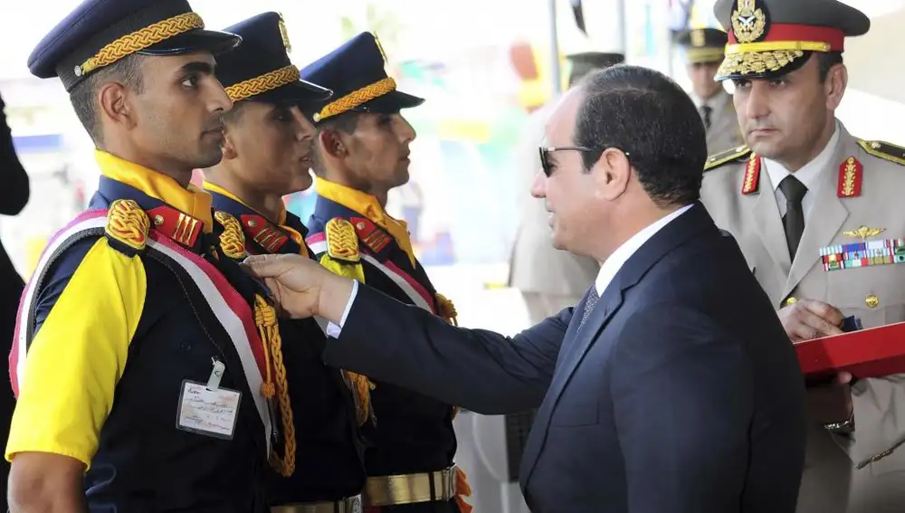 El presidente de Egipto, Abdel Fattah al-Sisi, en un acto de la academia de Policía egipcia