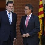 Encuentro Presidente del Gobierno, Mariano Rajoy y el Presidente de la Generalitat, Artur Mas en el Palacio de la Moncloa en julio de 2014