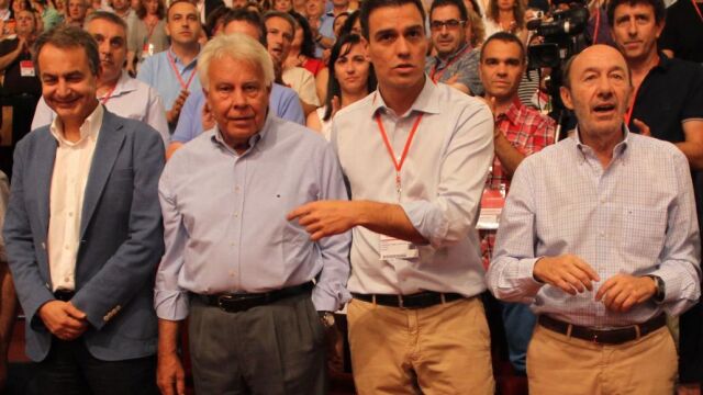 Rodríguez Zapatero, González, Sánchez y Rubalcaba
