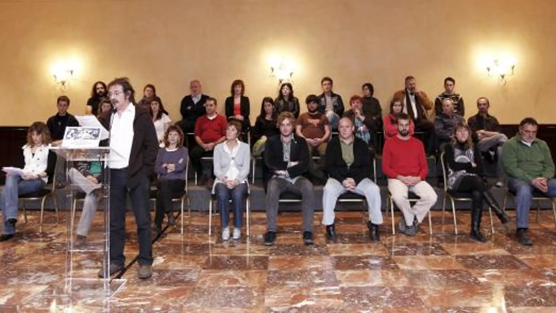 Imagen de archivo de una rueda de prensa de la izquierda abertzale