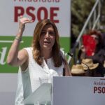 La secretaria general del PSOE de Andalucía y presidenta en funciones del Gobierno andaluz, Susana Díaz, el sábado en Jaén