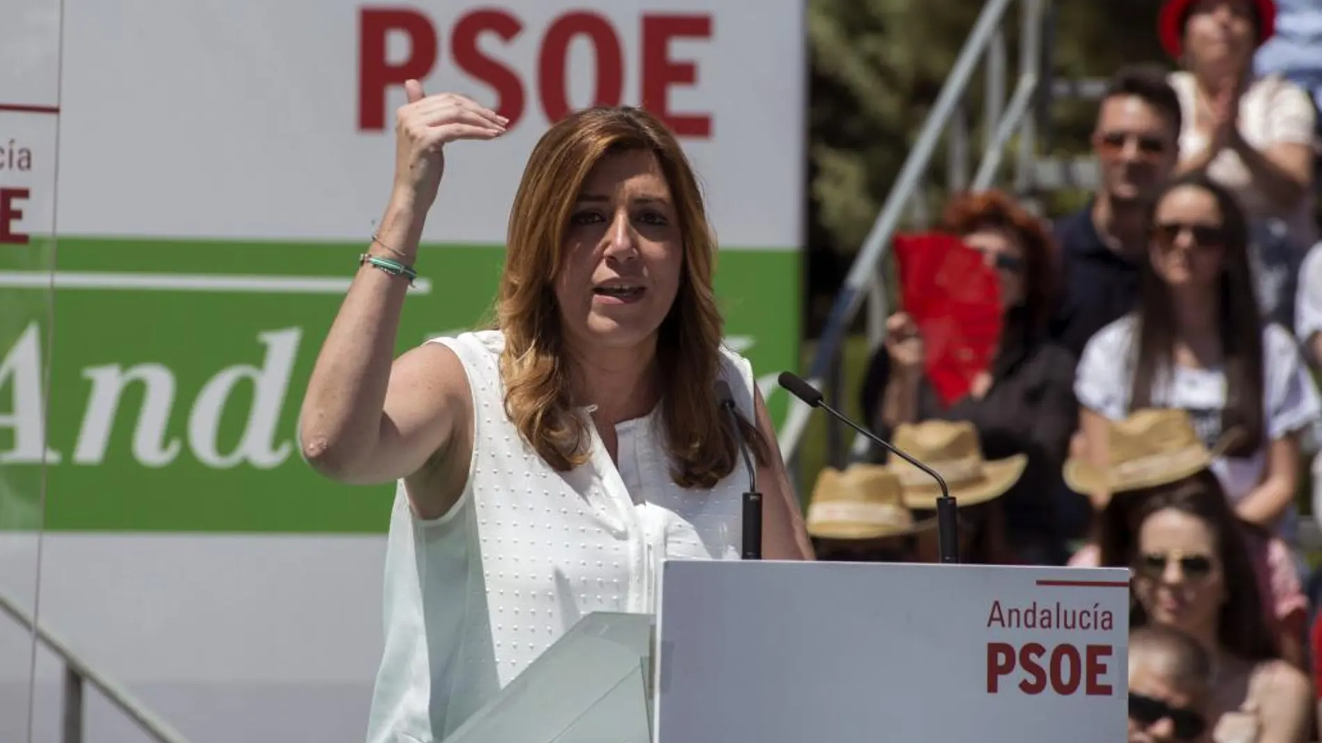 La secretaria general del PSOE de Andalucía y presidenta en funciones del Gobierno andaluz, Susana Díaz, el sábado en Jaén