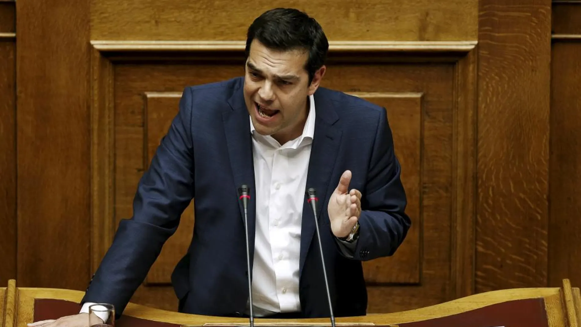 El primer ministro griego, Alexis Tsipras, durante su discurso ante el Parlamento