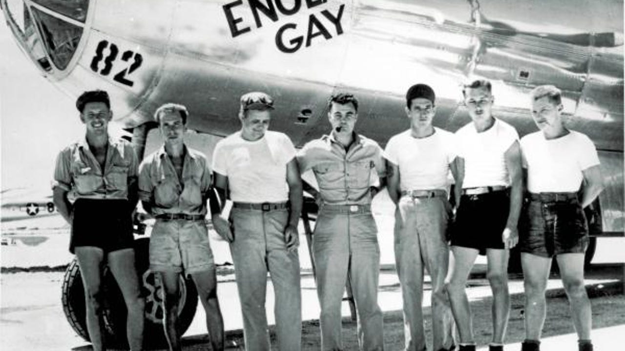 This was the Enola Gay, the US B-29 bomber that dropped the first atomic bomb in history