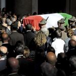 Un momento del funeral celebrado hoy en Roma