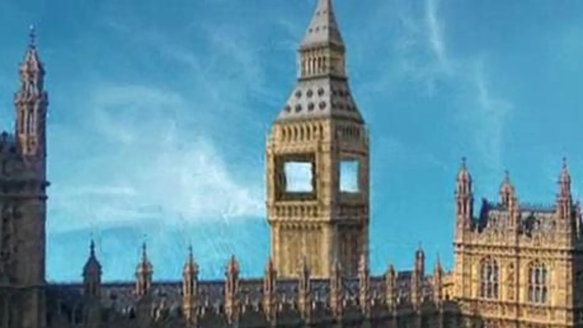 La imagen trucada de la torre del Big Ben sin su famoso reloj