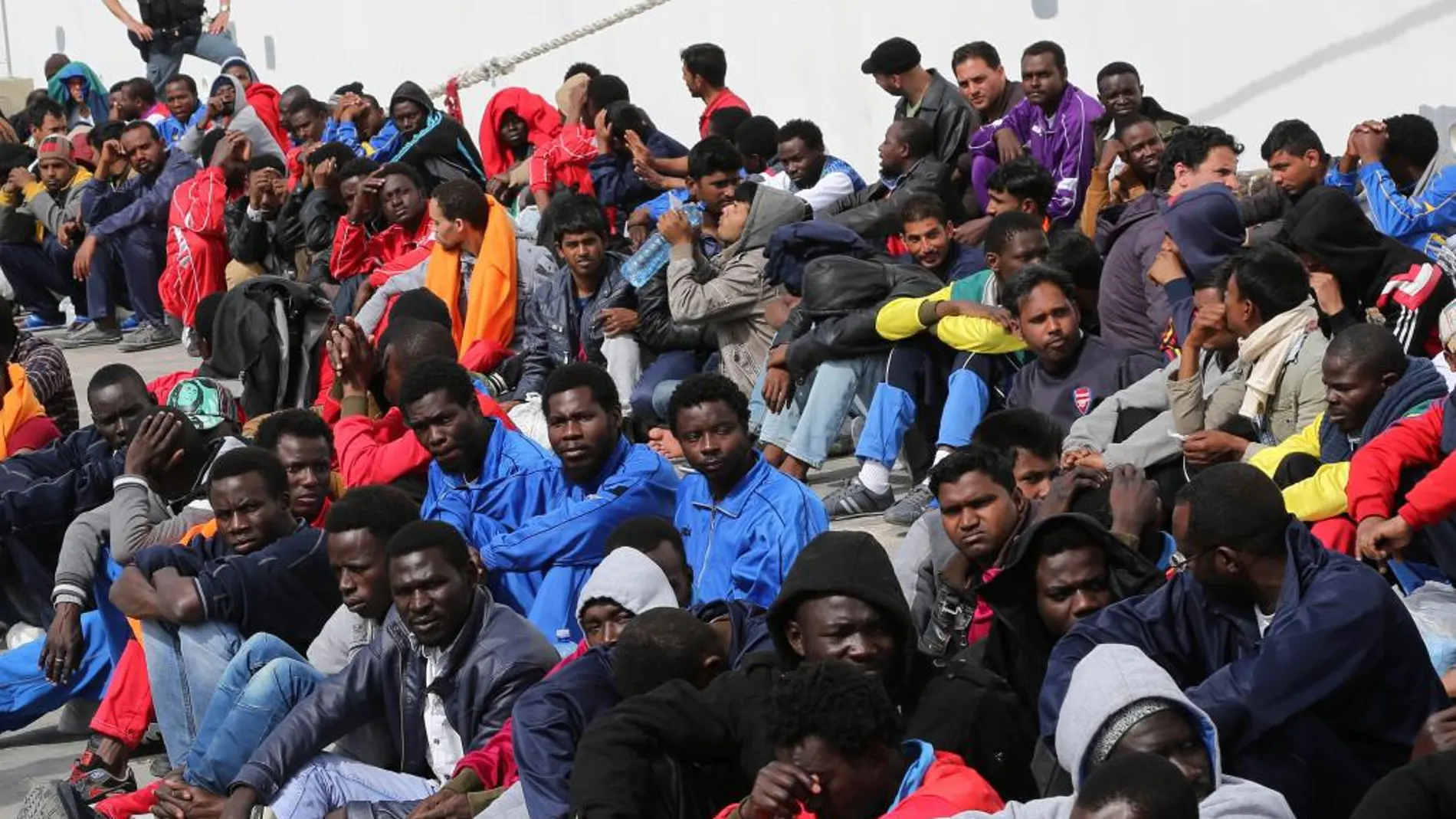 Inmigrantes rescatados el pasado miércoles