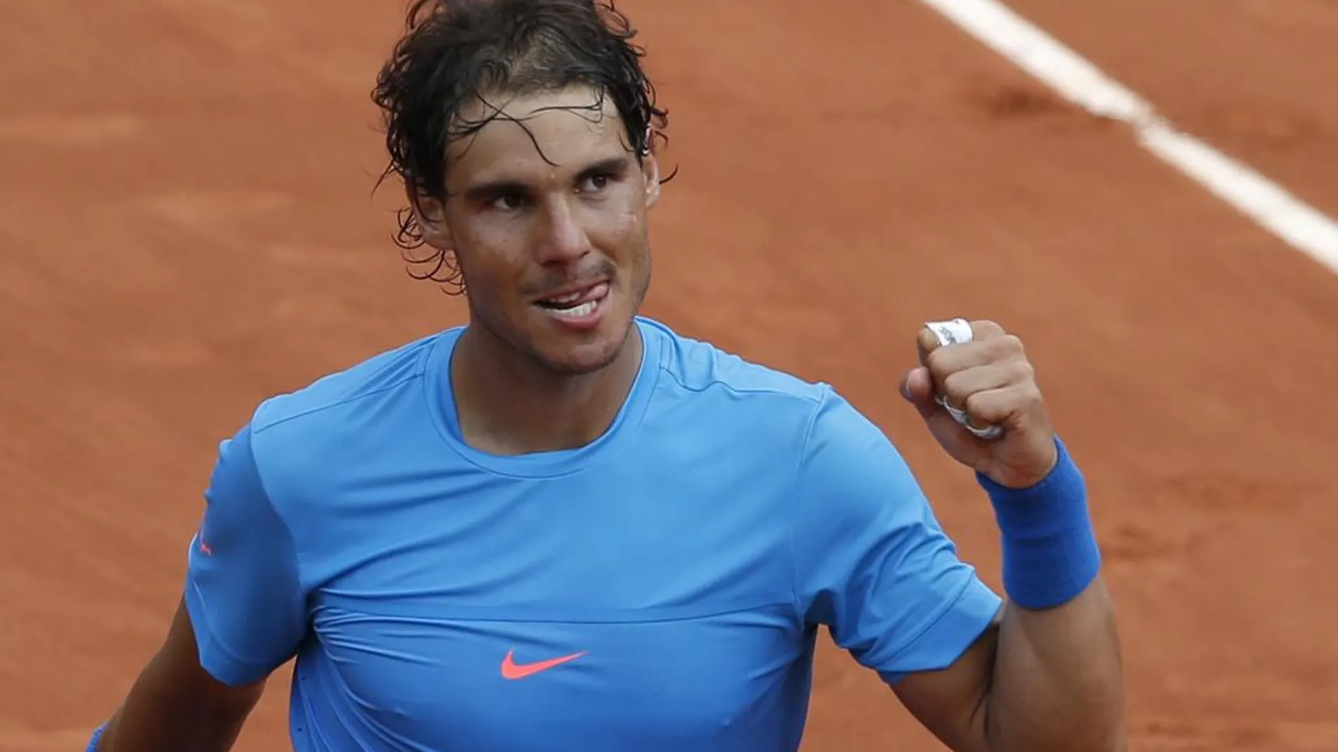 Rafael Nadal celebra su victoria sobre Nicolás Almagro
