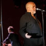 El cantante y músico británico Peter Gabriel durante el concierto que ofrecido en el Palacio de los Deportes de Madrid