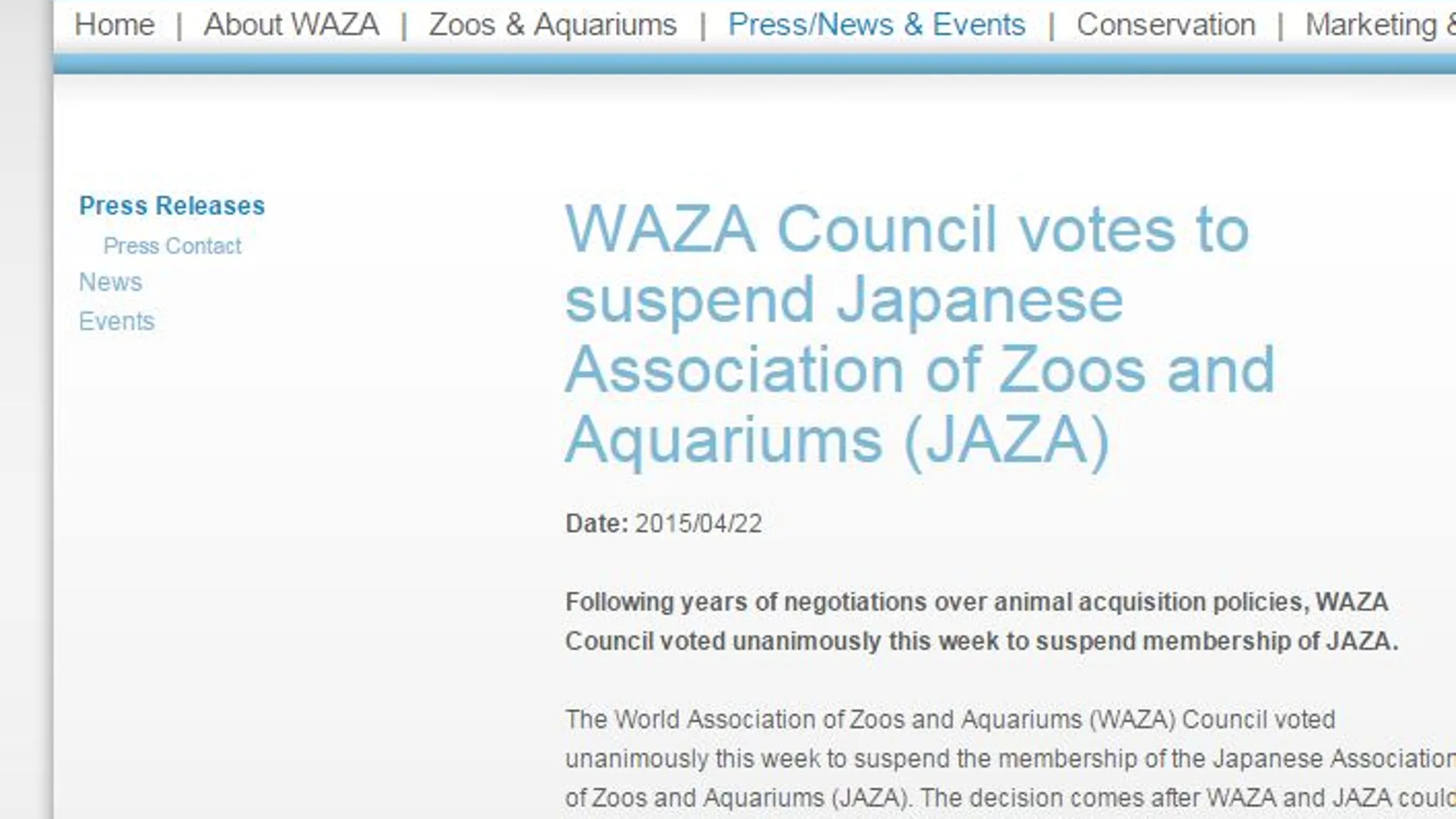 La Organización mundial de zoos y acuarios ya decidió expulsar a su filial japonesa por la caza de delfines