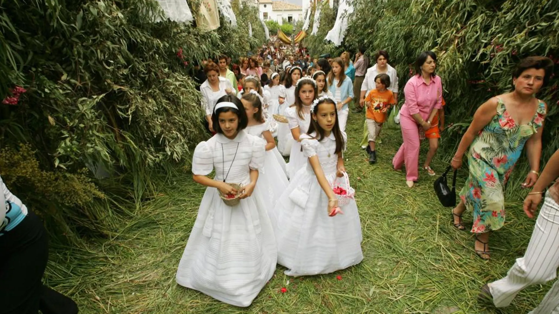 Imagen de un grupo de niñas el día de su primera comunión