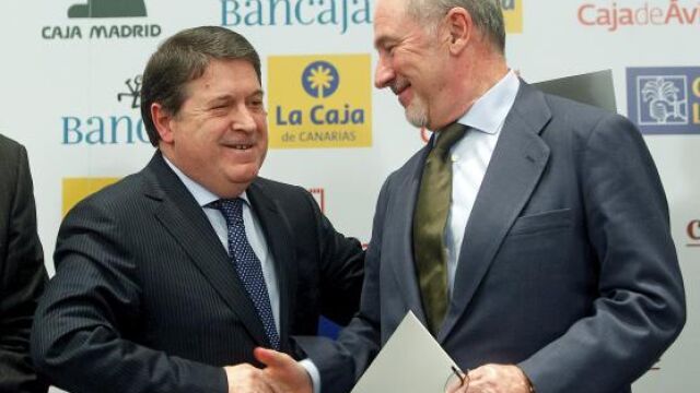 José Luis Olivas (Bancaja) y Rodrigo Rato (Caja Madrid) lideran la nueva entidad, que tiene 340.000 millones de euros en activos