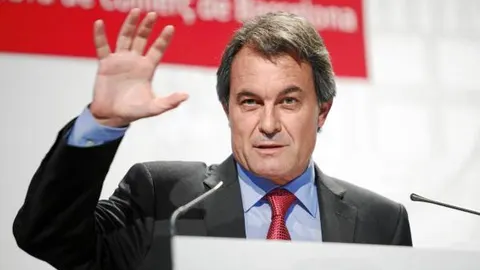 El presidente de CiU, Artur Mas, ayer en la Casa Llotja de Mar