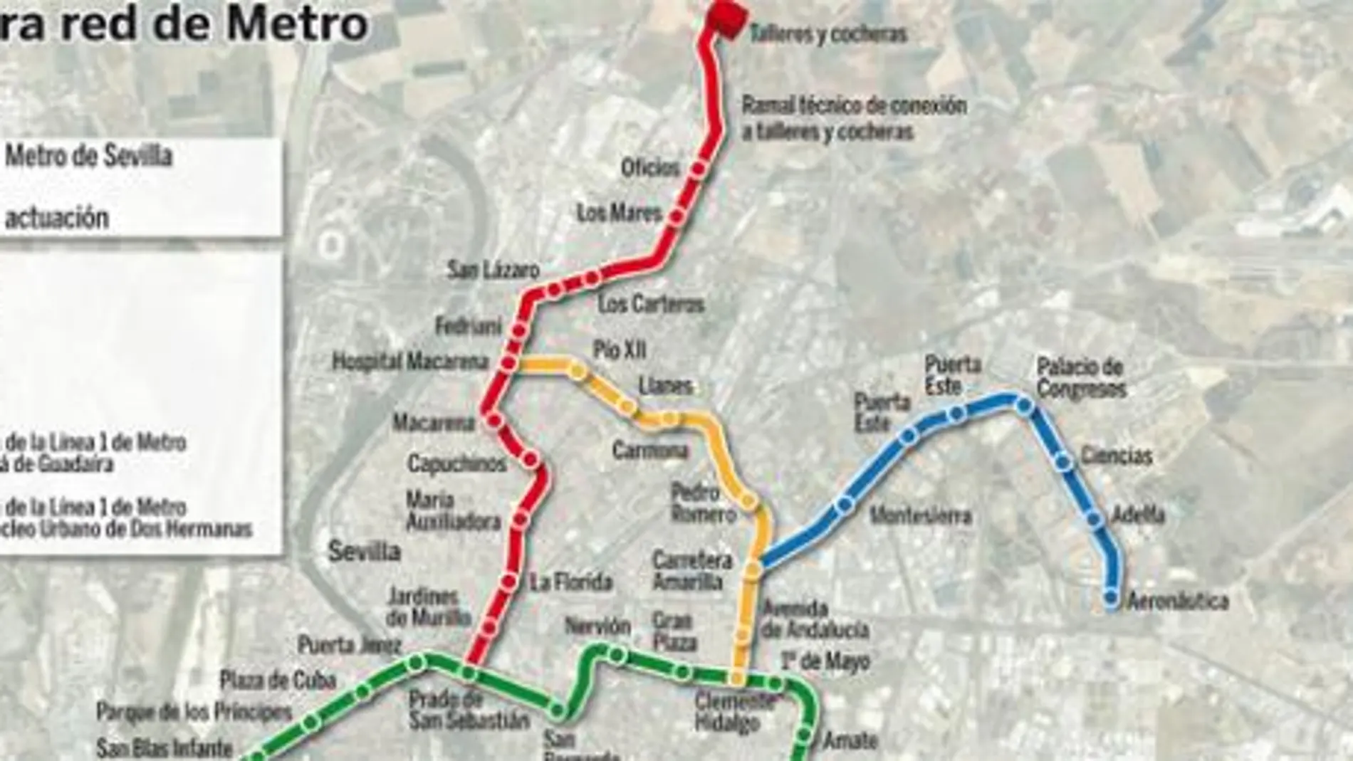 Pulse en «Documento» para desplegar el plano completo de la futura red de Metro