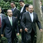 Felipe Calderón y el magnate Carlos Slim en una foto de archivo