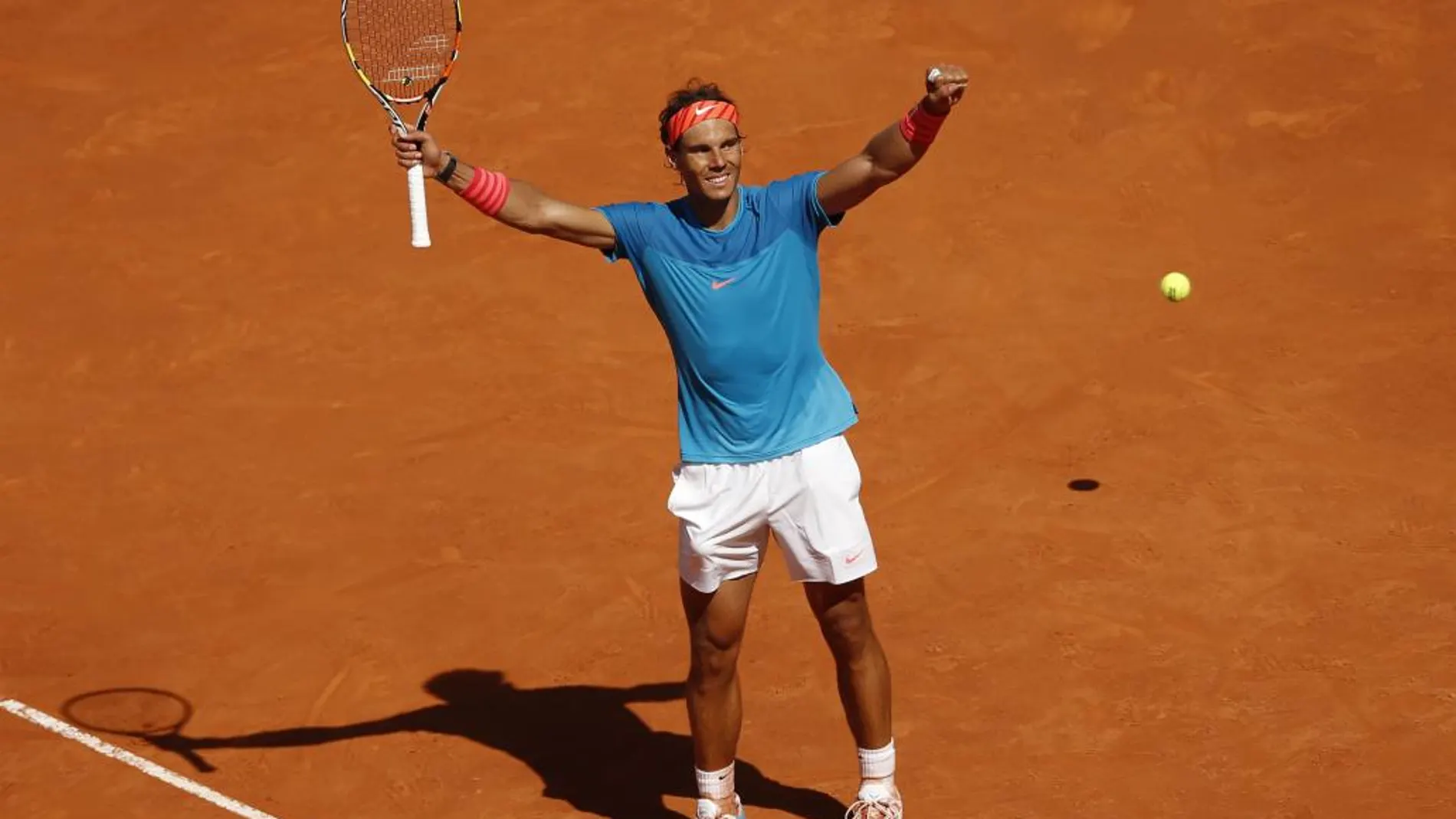 Rafa Nadal celebra su victoria de semifinales frente a Berdych