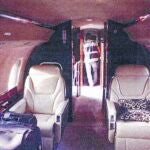 UN JET PRIVADO. Imagen del interior del avión, un lujoso Bombardier Global Express procedente de la localidad venezolana de Valencia