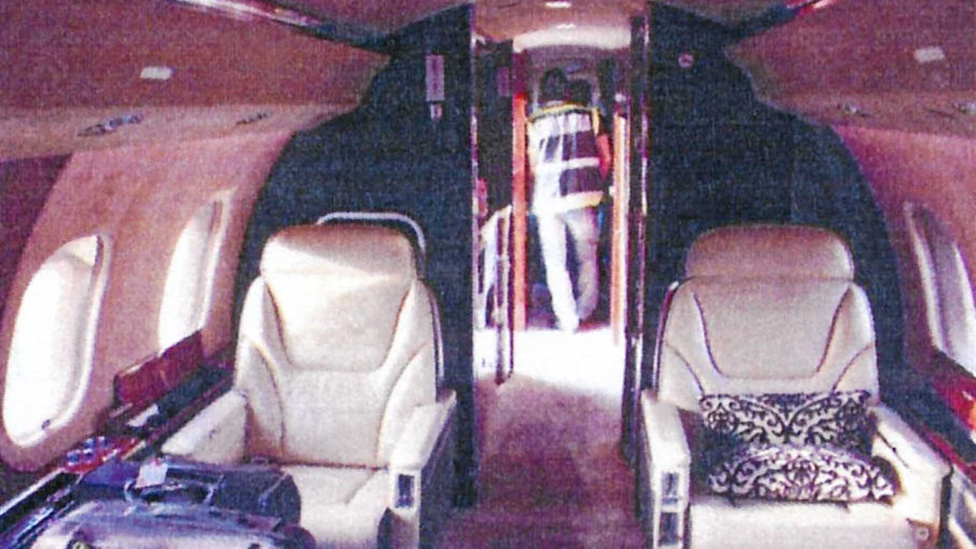 UN JET PRIVADO. Imagen del interior del avión, un lujoso Bombardier Global Express procedente de la localidad venezolana de Valencia