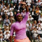 Serena Williams tras vencer a su compatriota Sloane Stephens