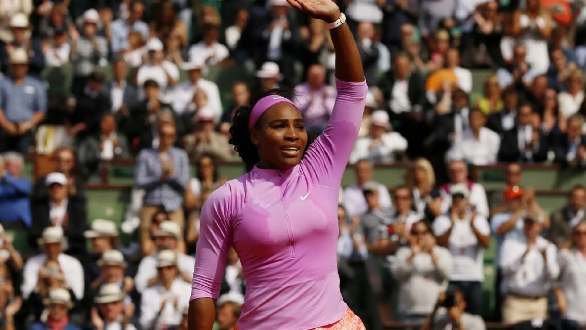 Serena Williams tras vencer a su compatriota Sloane Stephens