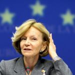 La vicepresidenta segunda del Gobierno español y ministra de Economía y Hacienda, Elena Salgado en la reunión extraordinaria de los titulares del Ecofin