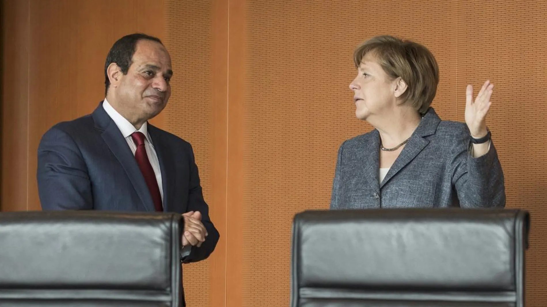 Angela Merkel con el presidente egipcio, Abdel Fattah al-Sisi, en Berlín
