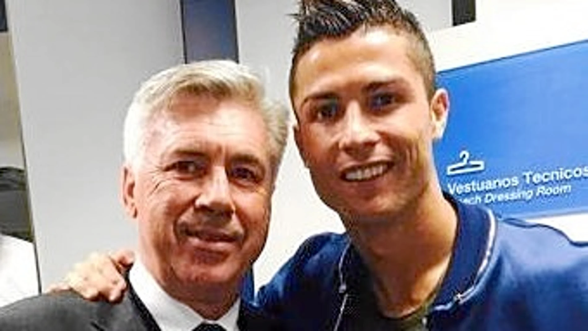 Cristiano colgó en su Twitter personal esta imagen con Ancelotti