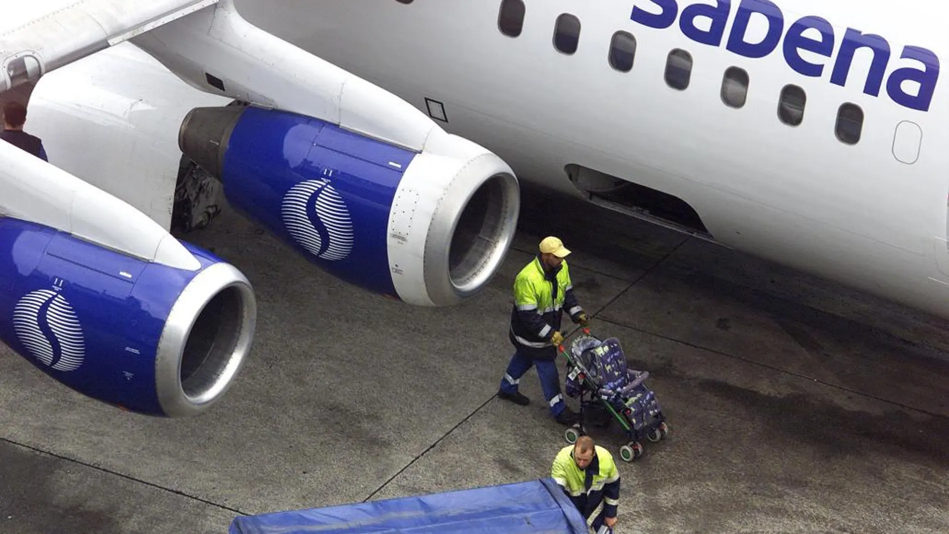 Un avión de Sabena en el aeropuerto de Bruselas, en una imagen de archivo