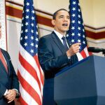 El presidente Obama durante su intervención ante la Prensa ayer en la Casa Blanca