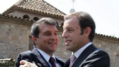 Laporta felicita a Rosell en su toma de posesión