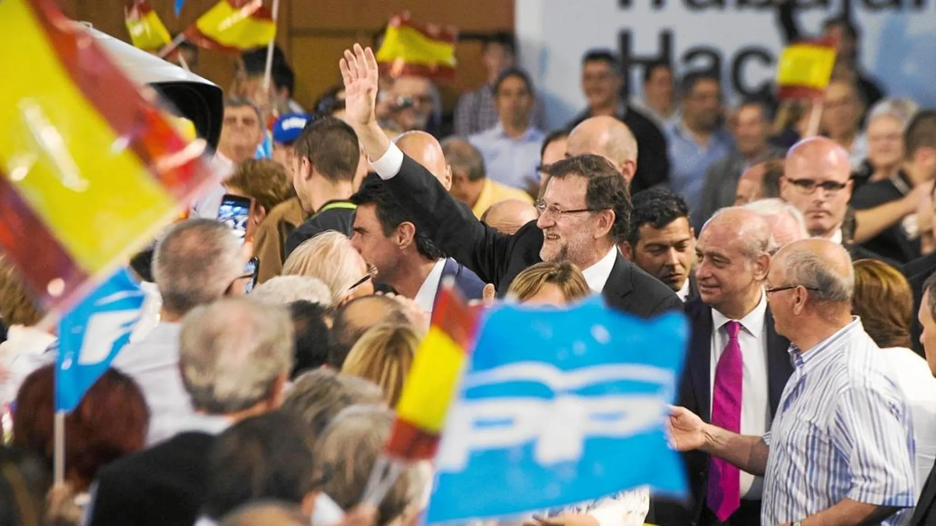 Mariano Rajoy, en el acto inaugural de la campaña electoral del PP, en Tarragona
