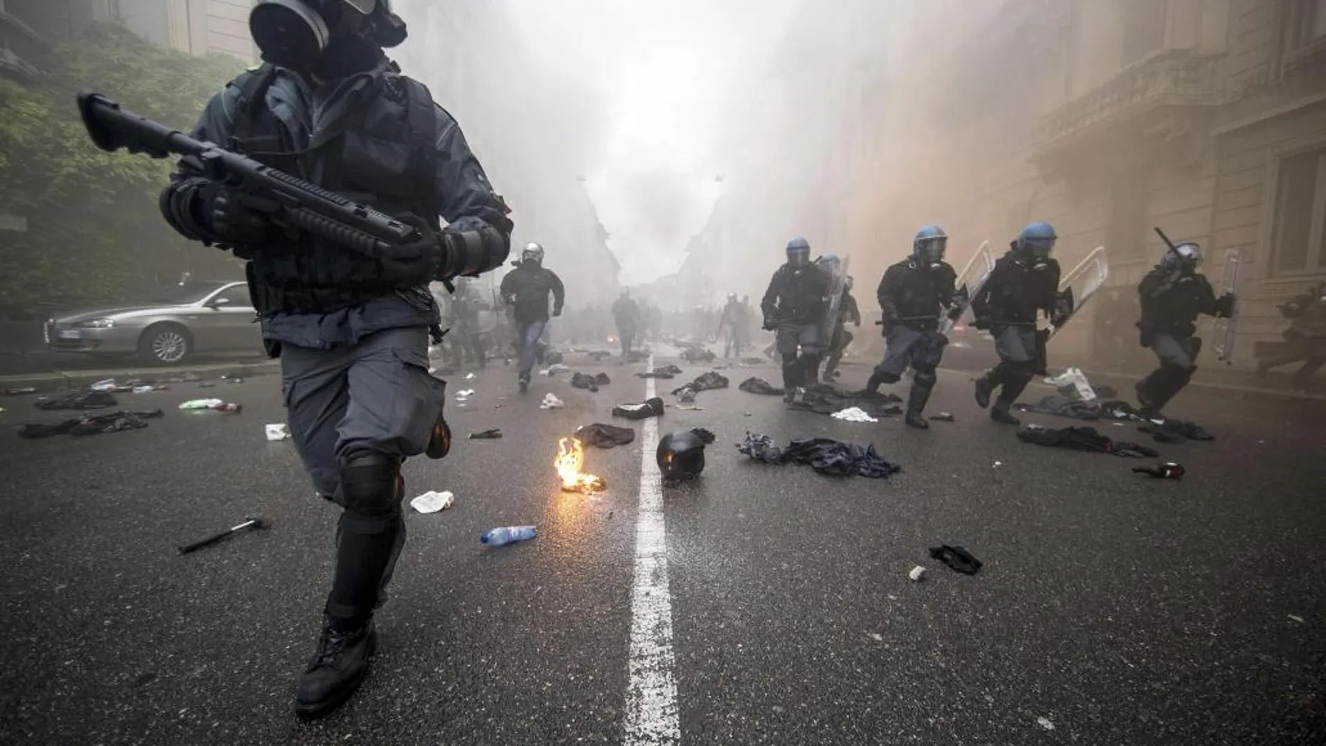 La violencia se apoderó ayer de las calles de Milán