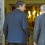 Zapatero y Montilla, el pasado miércoles en su reunión celebrada en La Moncloa