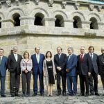 Herrera, Cavanilhas, Salgueiro, Galán y otras autoridades portuguesas, en la reunión celebrada en Braganza