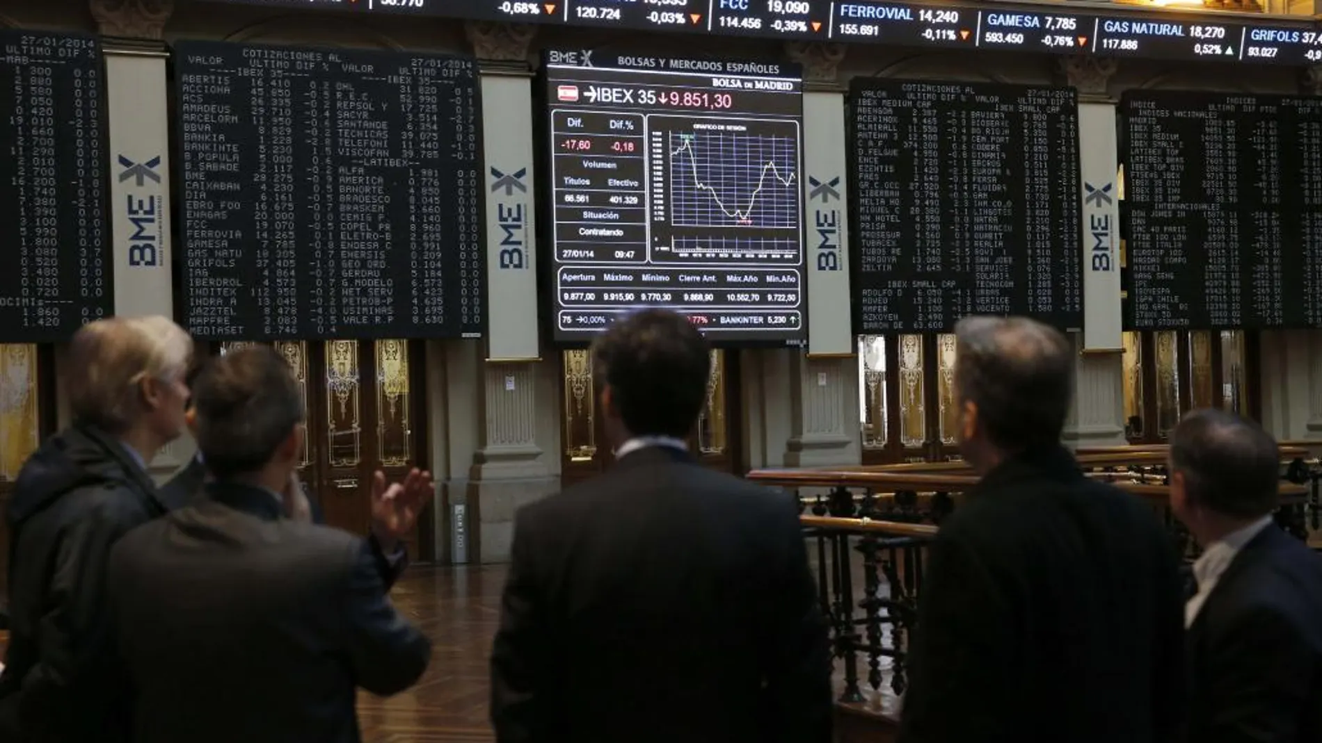 Panel de la Bolsa de Madrid