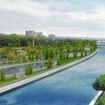 La «playa» consistirá en tres grandes piscinas con juegos de agua que estarán a la orilla del parque del Manzanares