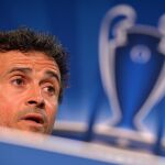 El técnico barcelonista Luis Enrique Martínez durante la rueda de prensa