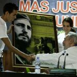 Fidel Castro en el encuentro de ayer con jóvenes universitarios